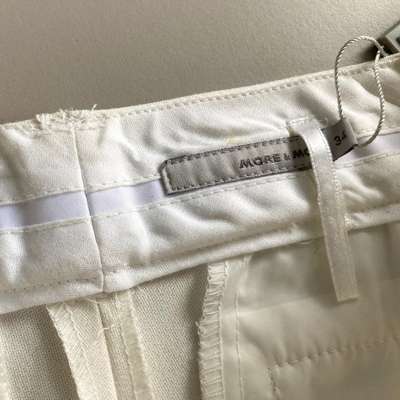 More & More White Winter Wide Leg Trousers, Cuffed Pants sz EU 34, XS to S - Picture 10 of 12